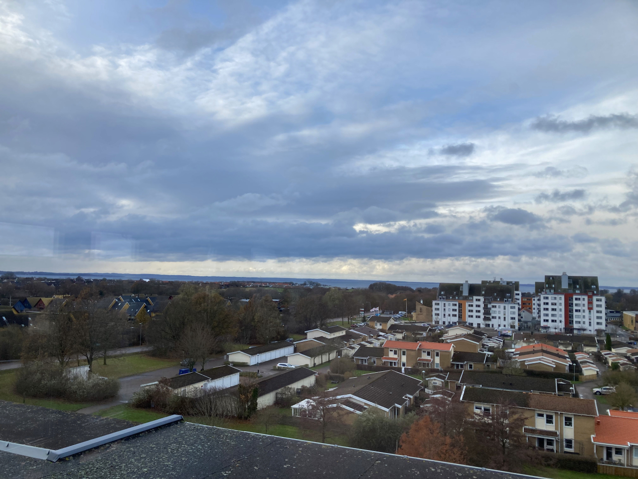 Utsikten från det gemensamma rummet på översta våningen, tillgängligt för alla medlemmar 