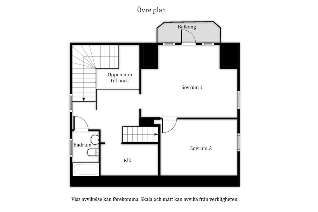 Planlösning Övre plan Planlösning Övre plan