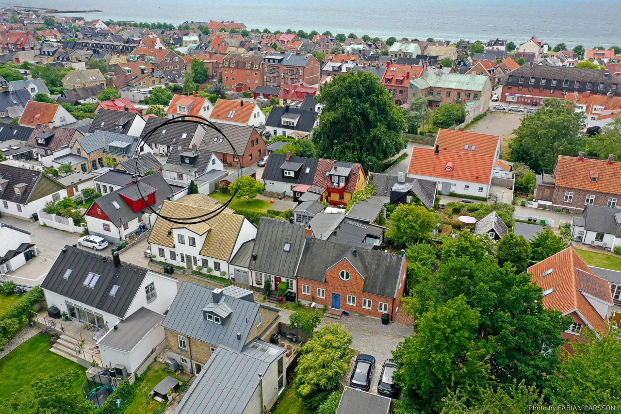 Mysigt område på kullerstensgata Mysigt område på kullerstensgata